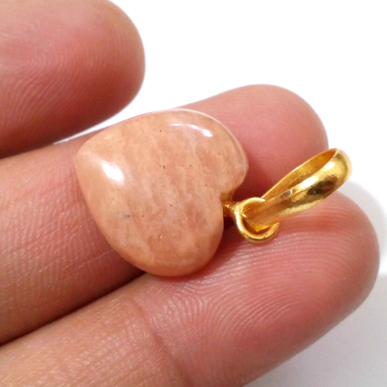 High Quality A+ Peach Amazonite Cabochon Drill Heart Shape 20 Crt Loose Gemstone