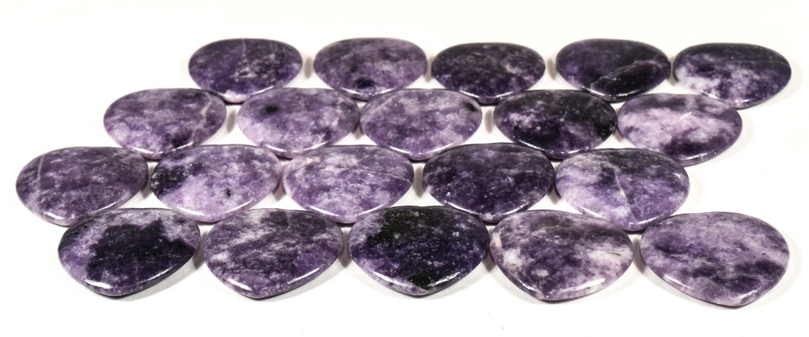 39mm Purple Lepidolite Heart Mini Bowl Worry Stone Crystal Mineral – Brazil 1PC