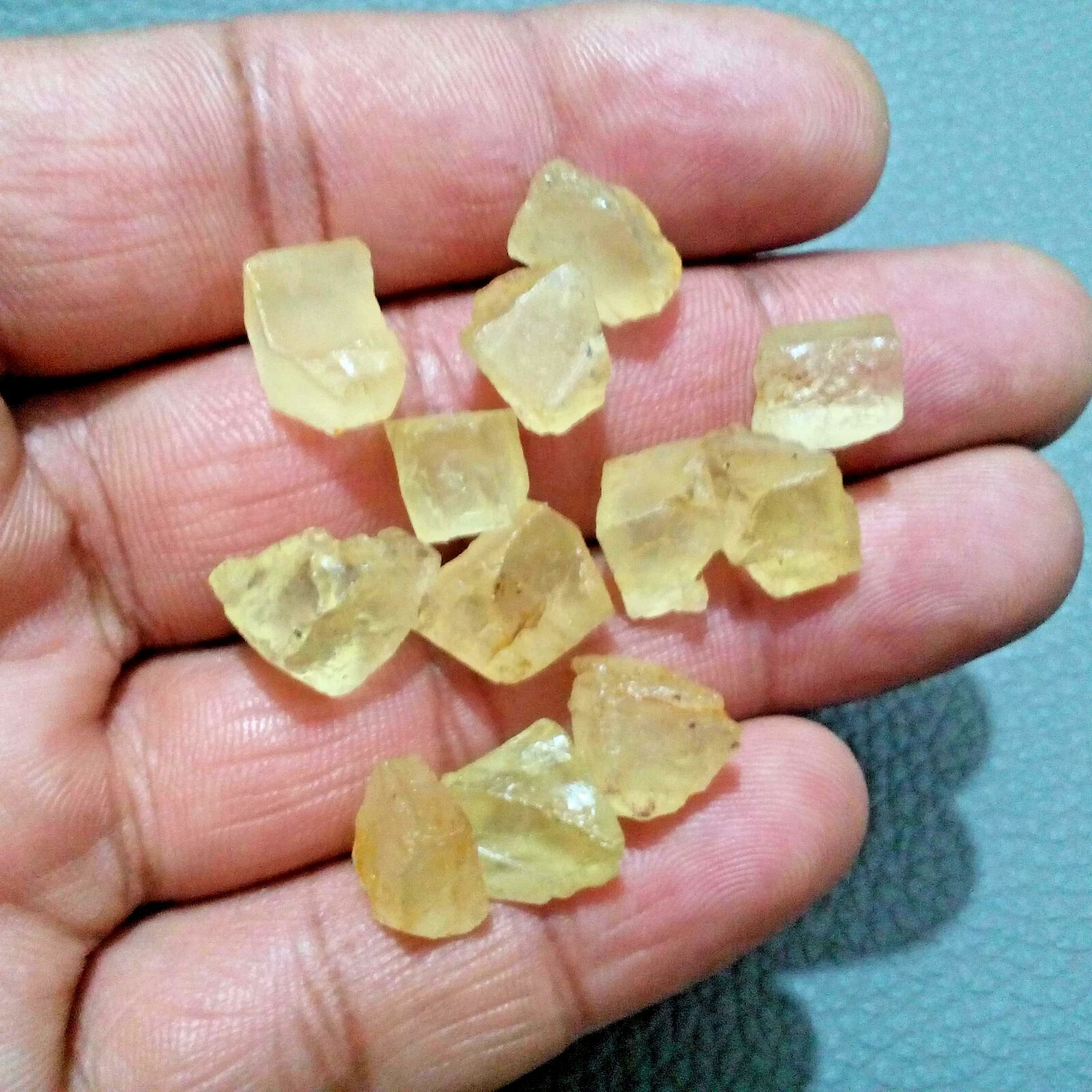 Glowing Yellow Scapolite Rough 12 Pcs Lot 66.65 Crt Loose Gemstone For Jewlery