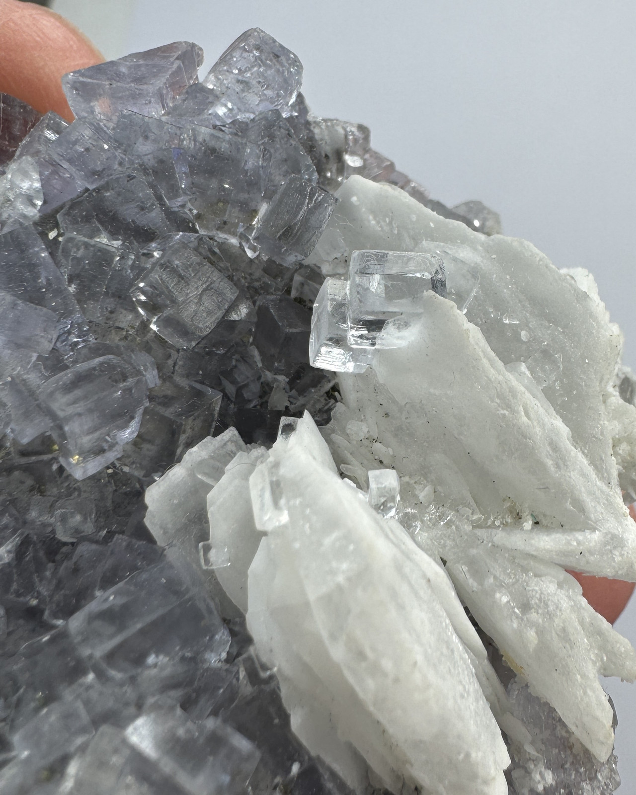 Fluorite, Dolomite, and Calcite, Jaimina Mine, Asturias, Spain