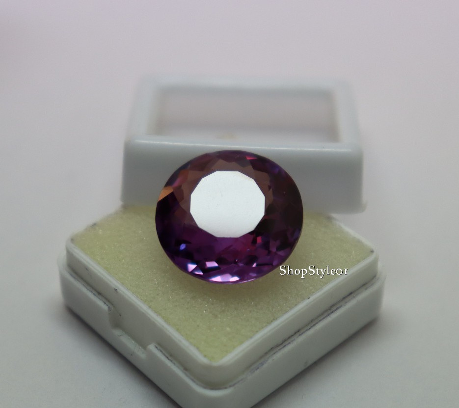 21.85 Ct Natural Alexandrite – Round Cut Loose Certified Gemstone Color Change.