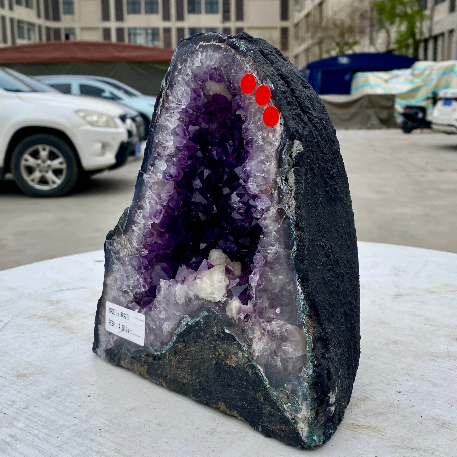 10LB Natural Amethyst Geode Quartz Crystal Cluster Cathedral Energy healing