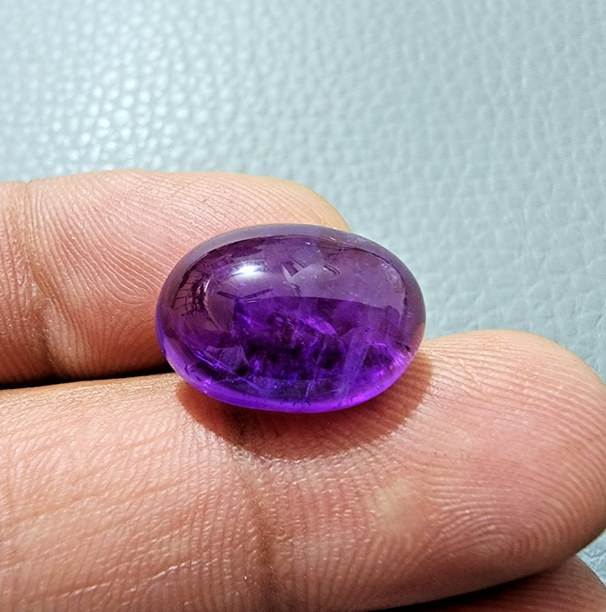 12 Crt Natural Purple Amethyst Gemstone Purple Amethyst Oval Shape Cabochon