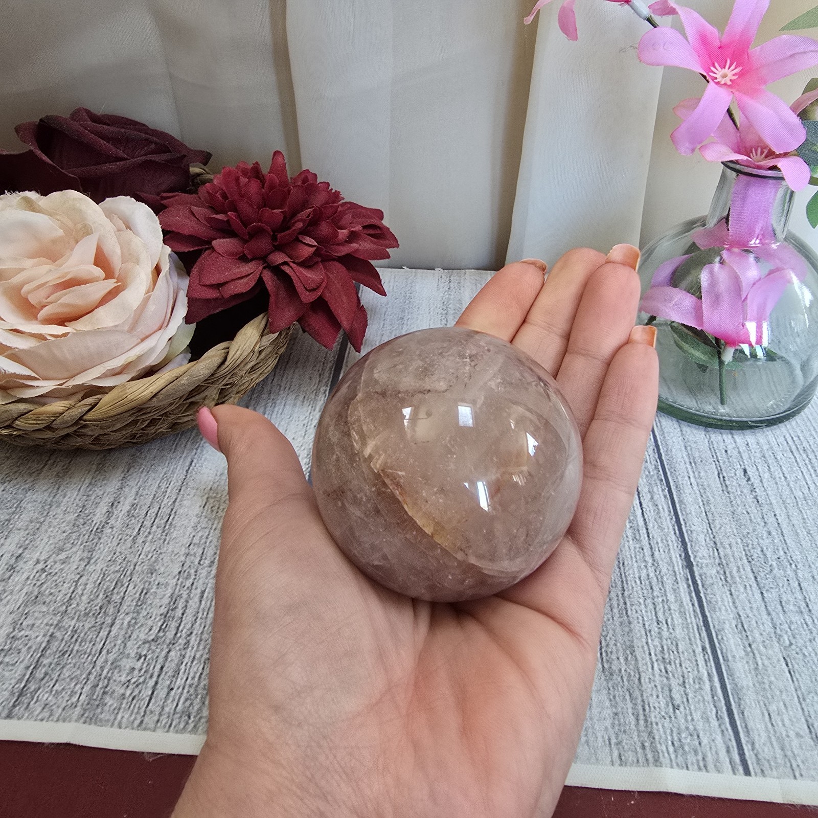 61mm Hematoid Quarts Crystal Sphere lots of depth (4)