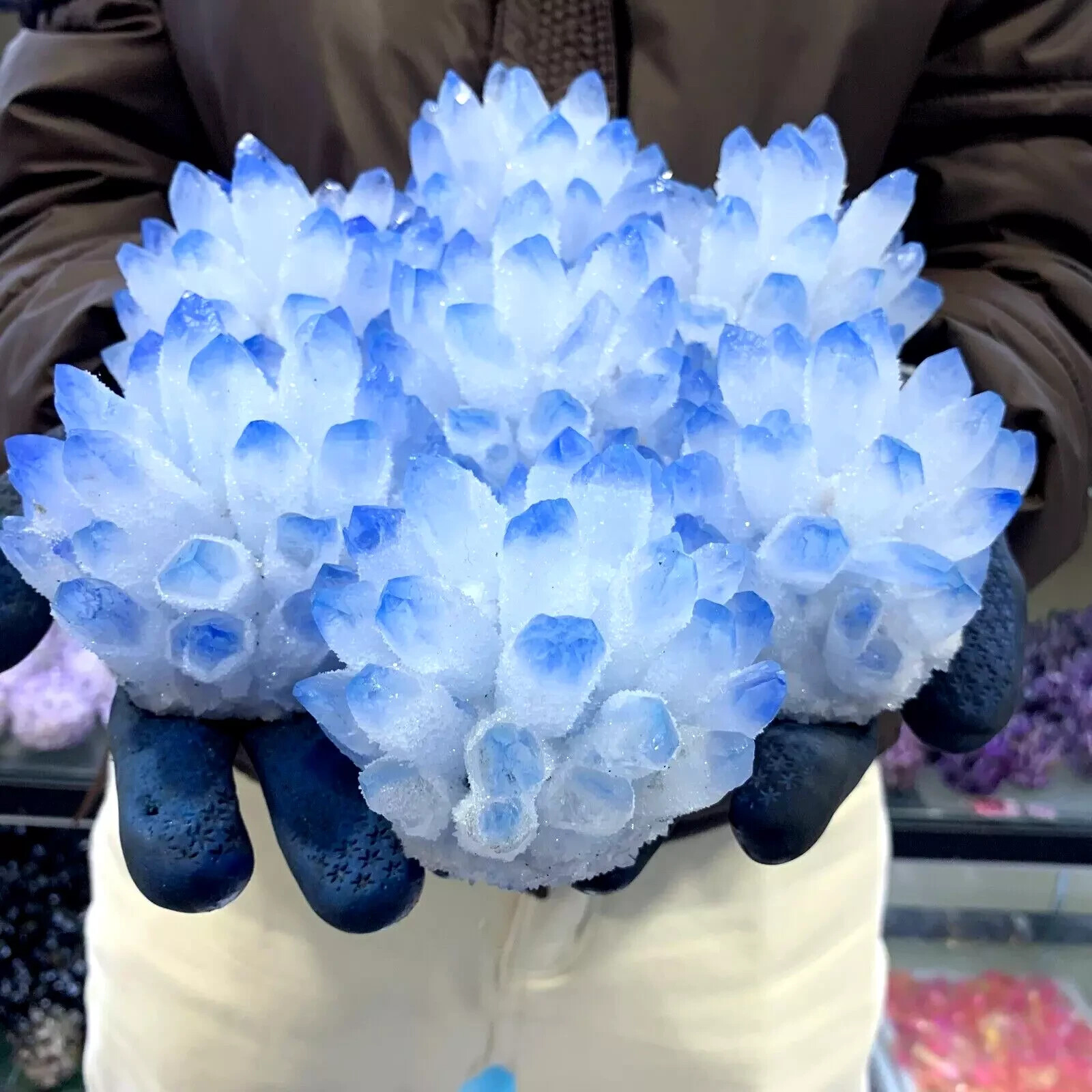400g+ Rare Large Raw Blue Phantom Quartz Crystal Cluster Quartz Mineral Specimen