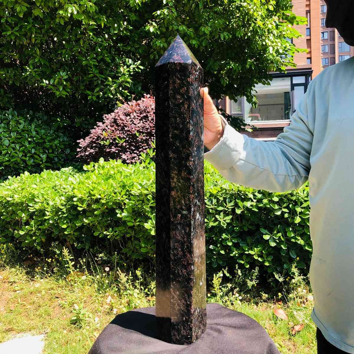 16.98LB Natural Fireworks Stone Obelisk Quartz Tower Crystal Wand Point Healing