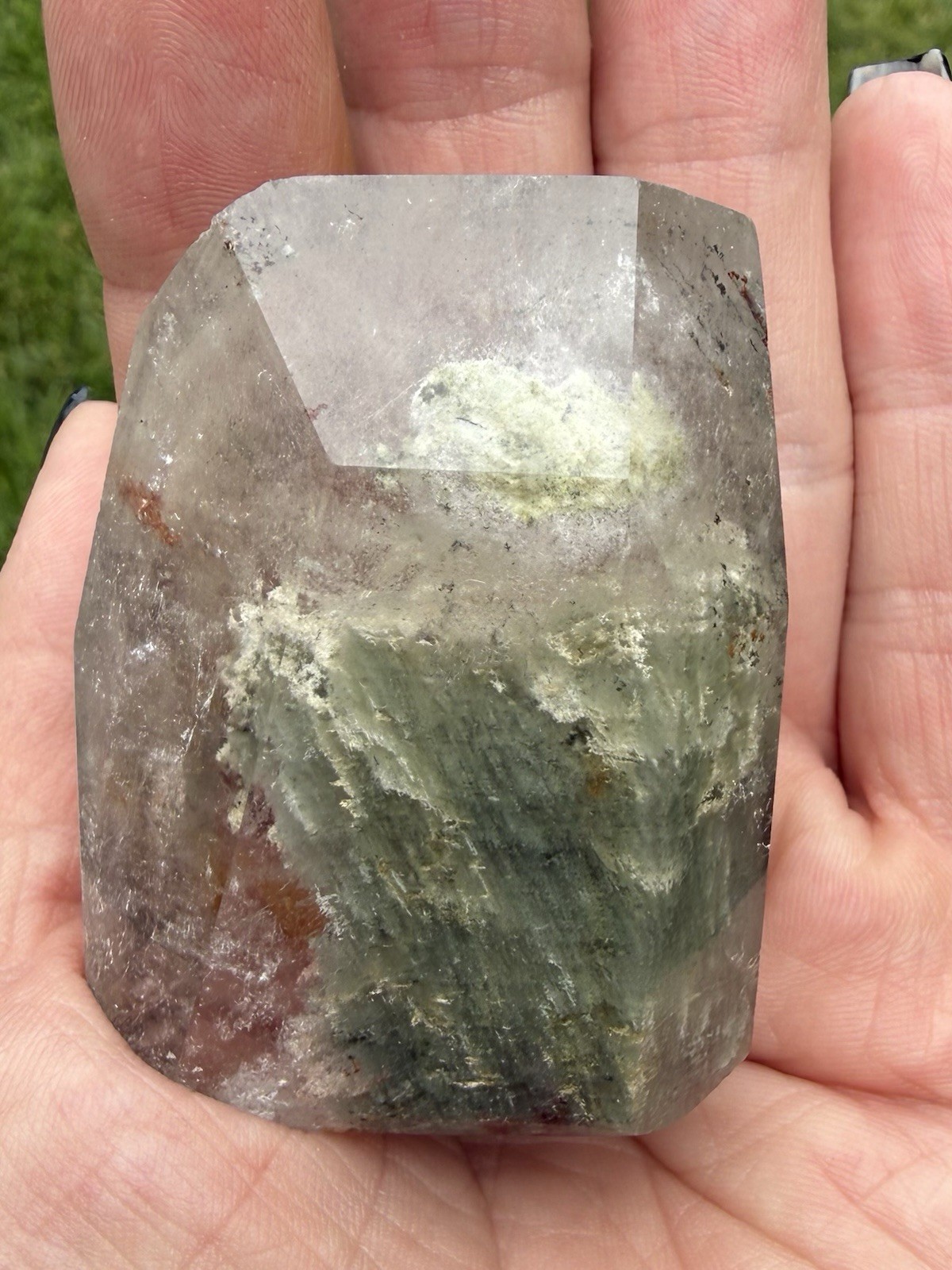 Natural Garden Quartz Lodolite Crystal Freeform Scenic Phantom Inclusions 2.2”