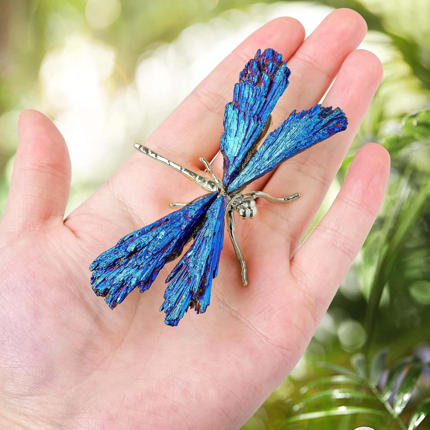Dragonfly Statue Natural Electroplated Tourmaline Dragonfly Decor Collection Nat