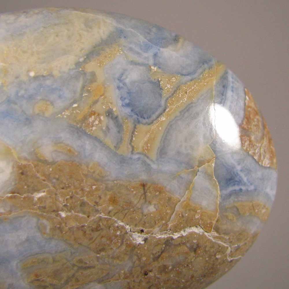 2.7″ Blue SCHEELITE Dolomite Calcite Polished Palm Stone – Erzurum, Turkey