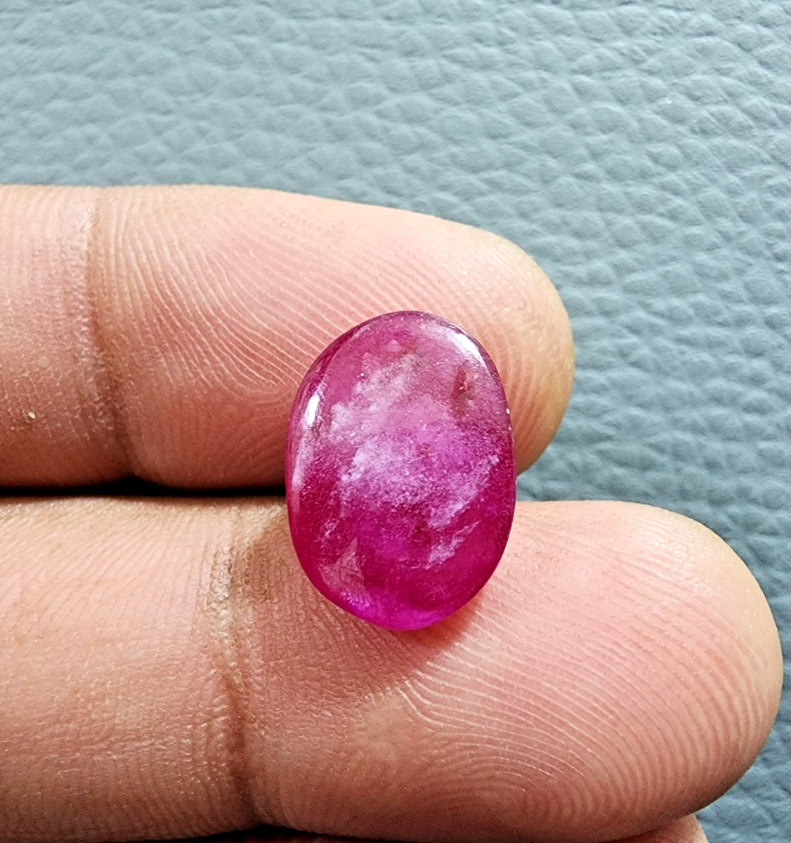 9.30 Crt Glowing Pink Ruby Heated Gemstone Cabochon Oval Shape Jewelry For Ring