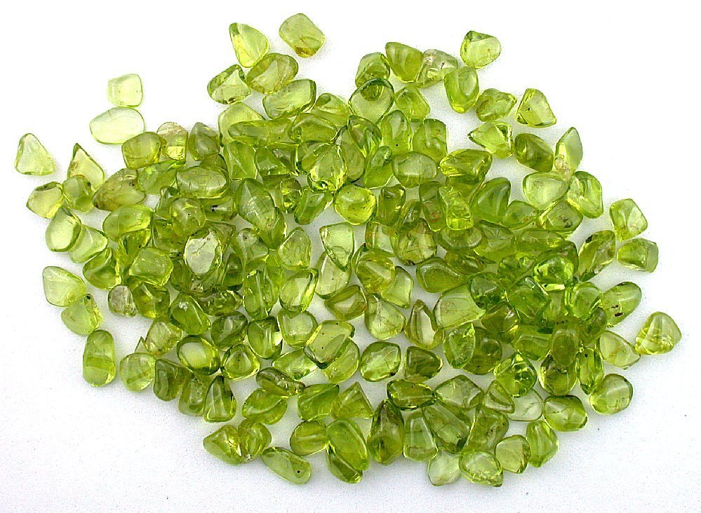 1/2 OUNCE SMALL TUMBLE POLISHED SAN CARLOS BRIGHT APPLE GREEN PERIDOT INLAY