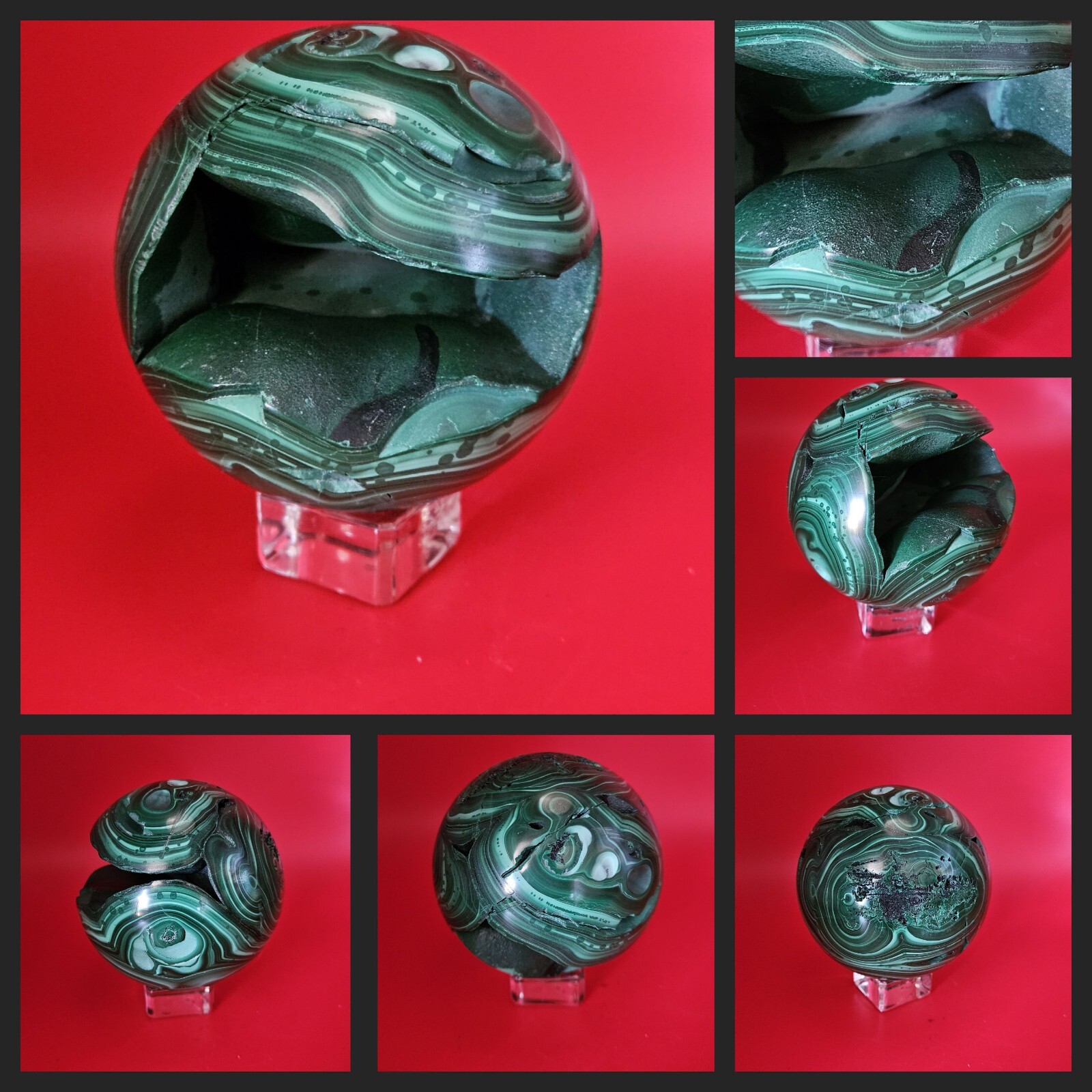Glossy Natural Malachite Quartz Druzy Sphere Crystal Collection Healling 1+LB