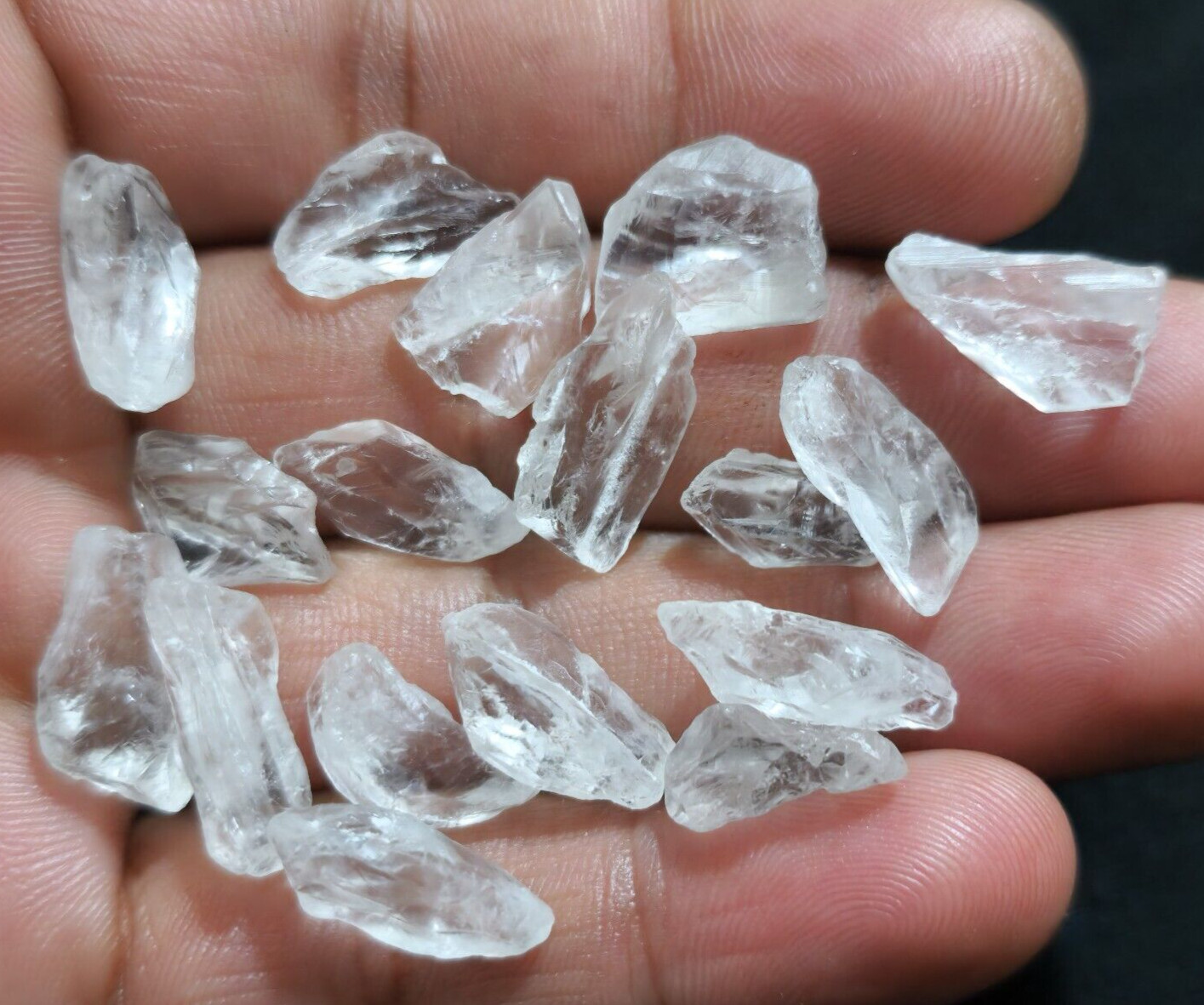 Pretty Unique Crystal Quartz Raw 17 Pcs Lot Size 13-17 MM Rough Loose Gemstone
