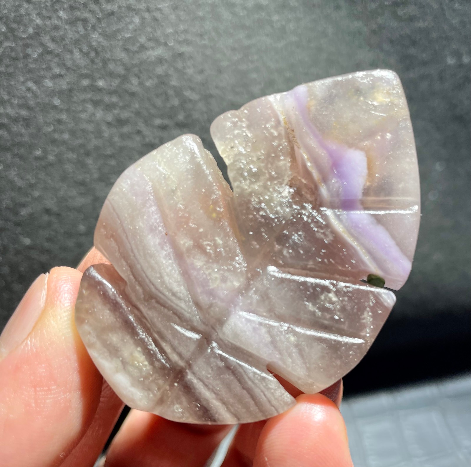52g Natural silk crystal fluorite leaf energy healing