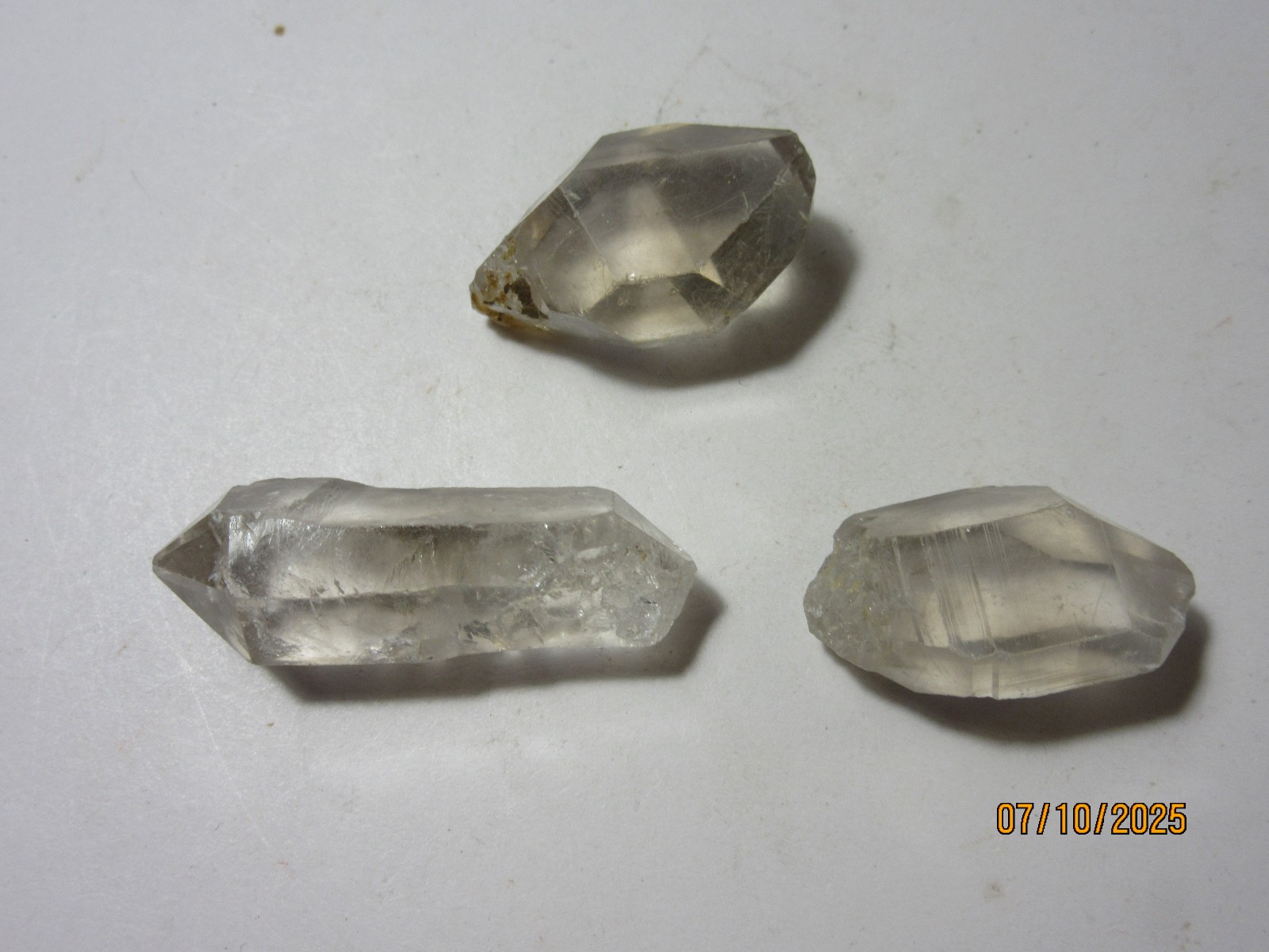 3 Tibetan Clear Quartz Crystals Terminated 1 1/2″ Point TSQ-4
