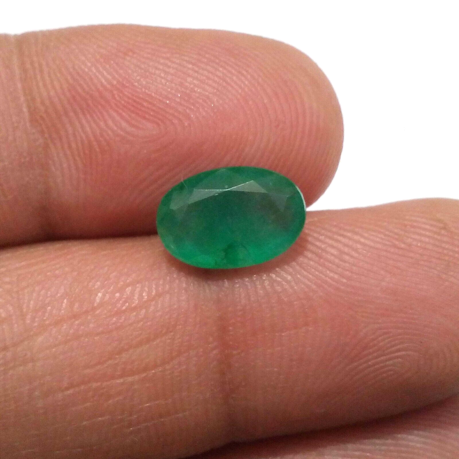 3.20 Crt For Jewelry Top Green Zambian Emerald Faceted Oval Shape Loose Gemstone