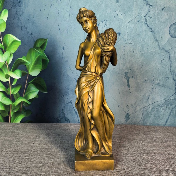 7.72lb Collectible Chines Handcrafted.Brass Exquisite Beautiful girl Sculpture