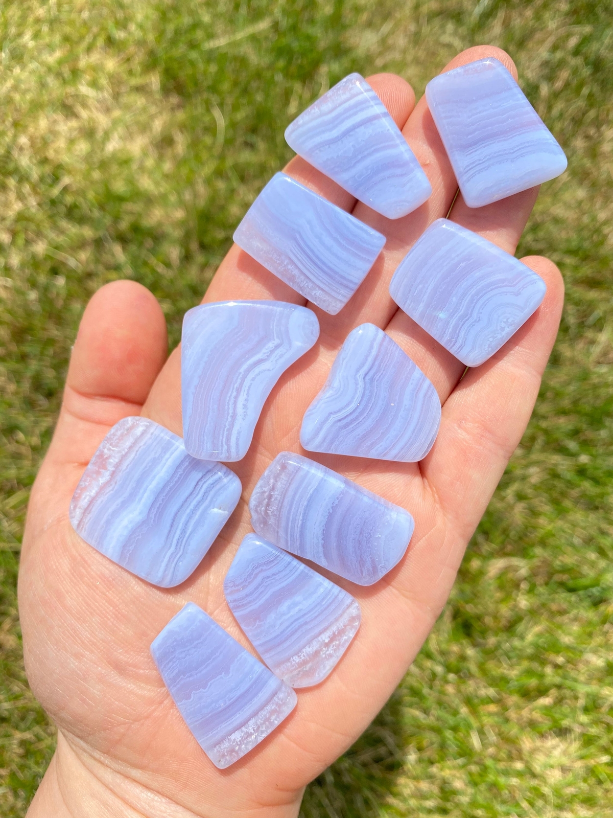 Blue Lace Agate Stone Slab – Polished Natural Blue Lace Agate from South Africa
