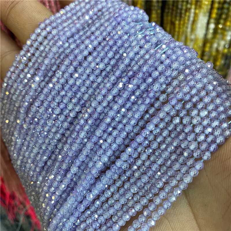 Tiny 2 3 4 MM Natural Faceted Zircon Stone Loose Beads Quartz Crystal For Jewelr