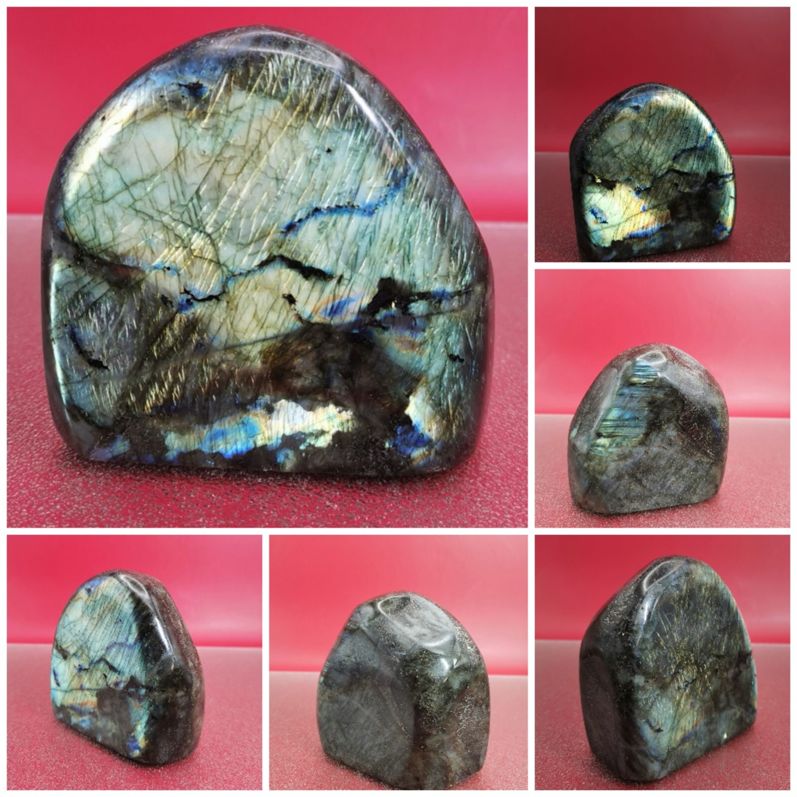 Natural Flash Labradorite Quartz Crystal Freeform Rough Mineral Healing 2+LB