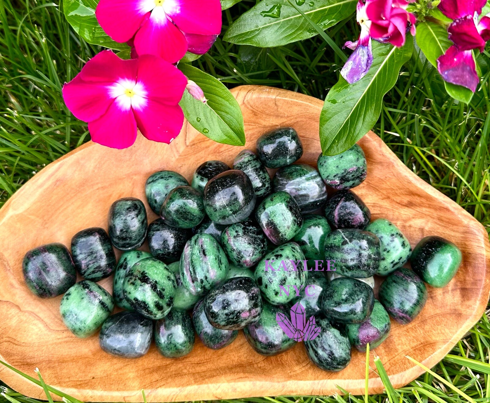 Wholesale Lot 2 Lbs Natural Ruby Zoisite Tumble Healing Energy