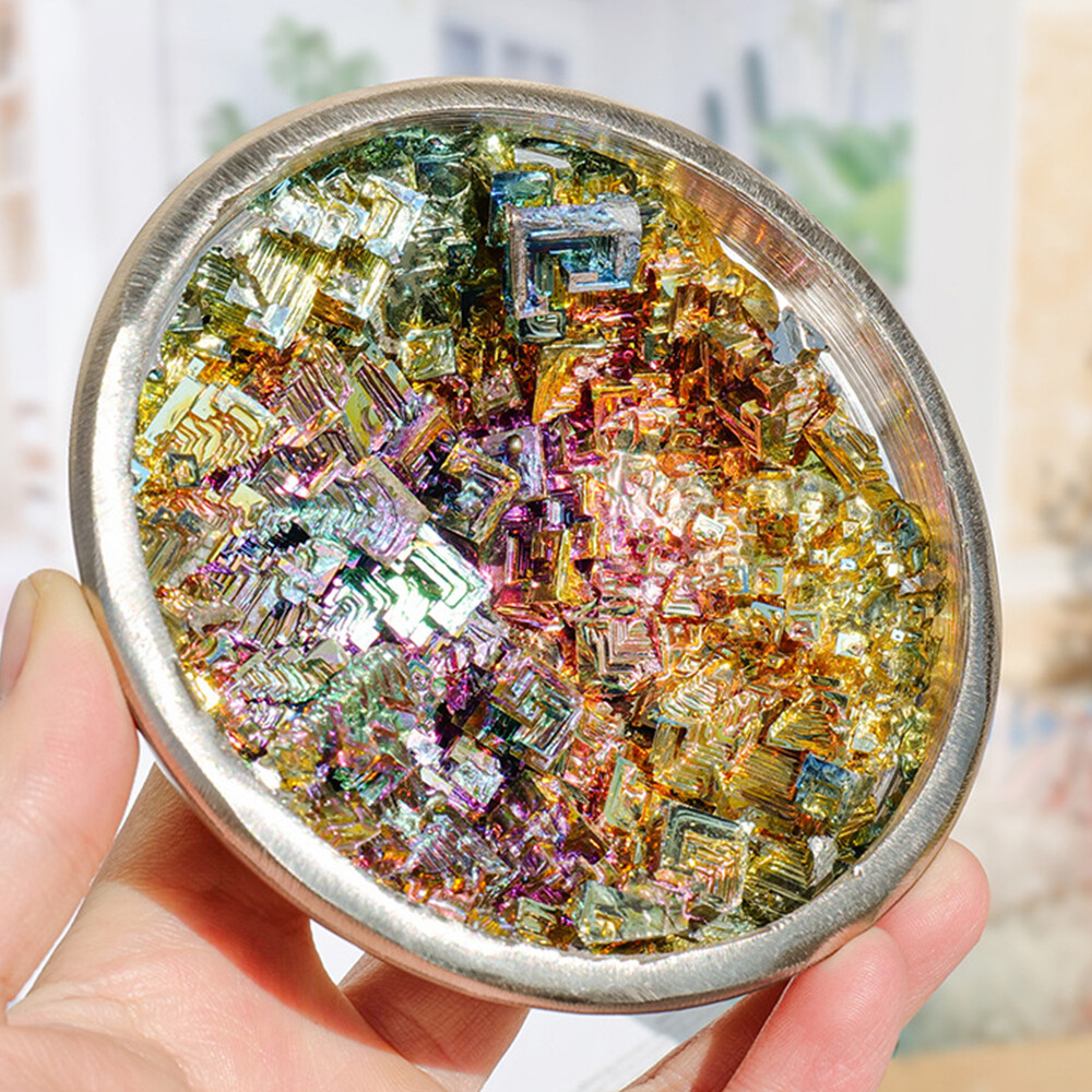 Rainbow Bismuth Ore Bowl Quartz Crystal Geode Mineral Specimen Reiki Healing 1PC