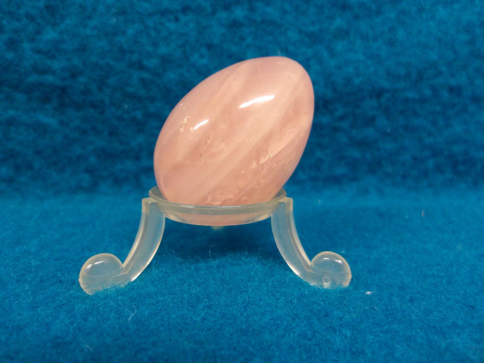Rose Quartz Gemstone Egg Approx. 5cm X 3.5cm Crystal Love Chakra Healing + Stand