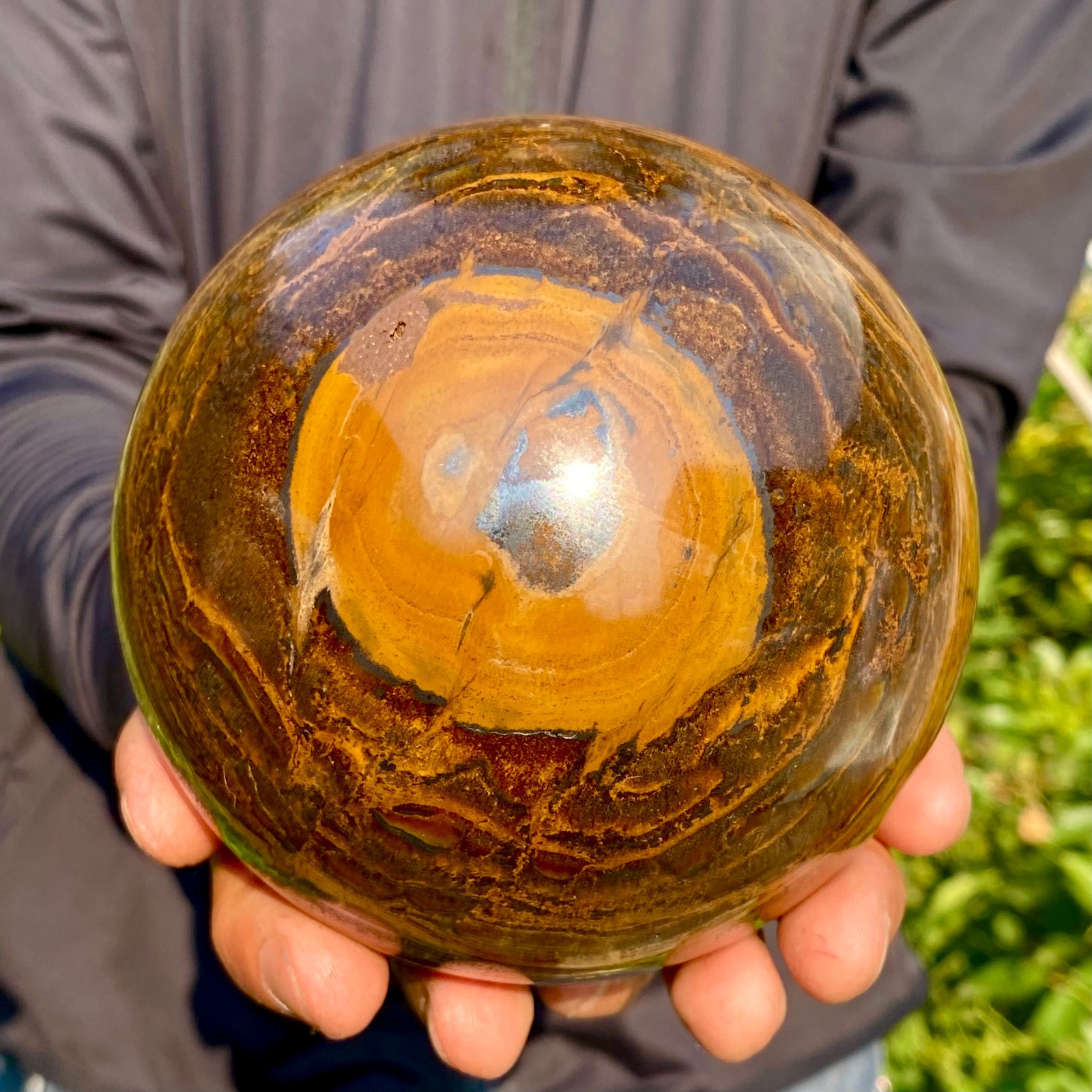 4.47LB Large Natural Tiger’s Eye Ball Quartz Crystal Sphere Gem Healing Décor
