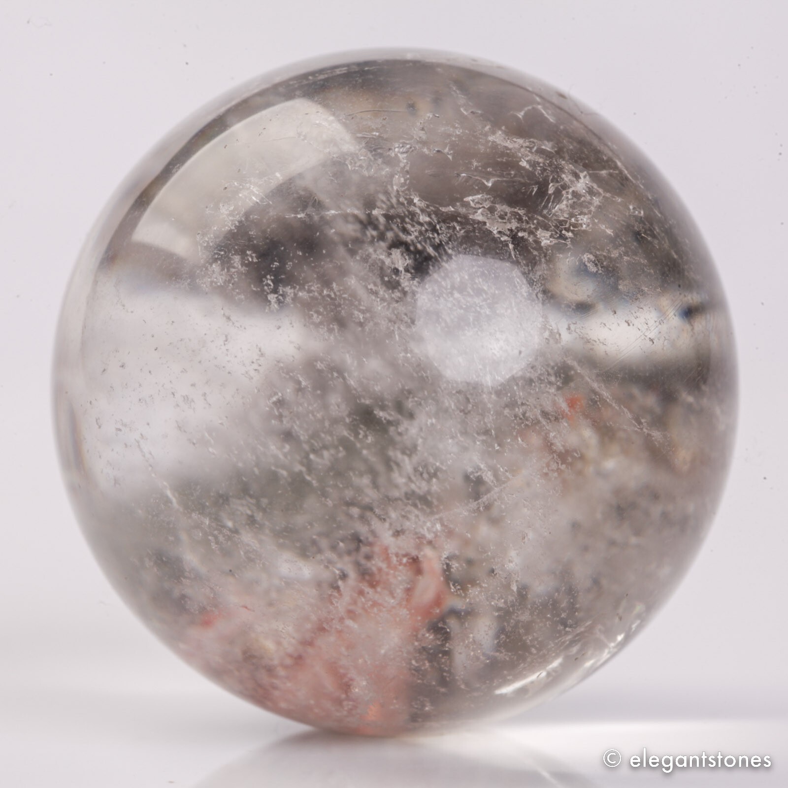 68g36mm Natural Garden/Phantom/Ghost/Lodolite Quartz Crystal Sphere Healing Ball