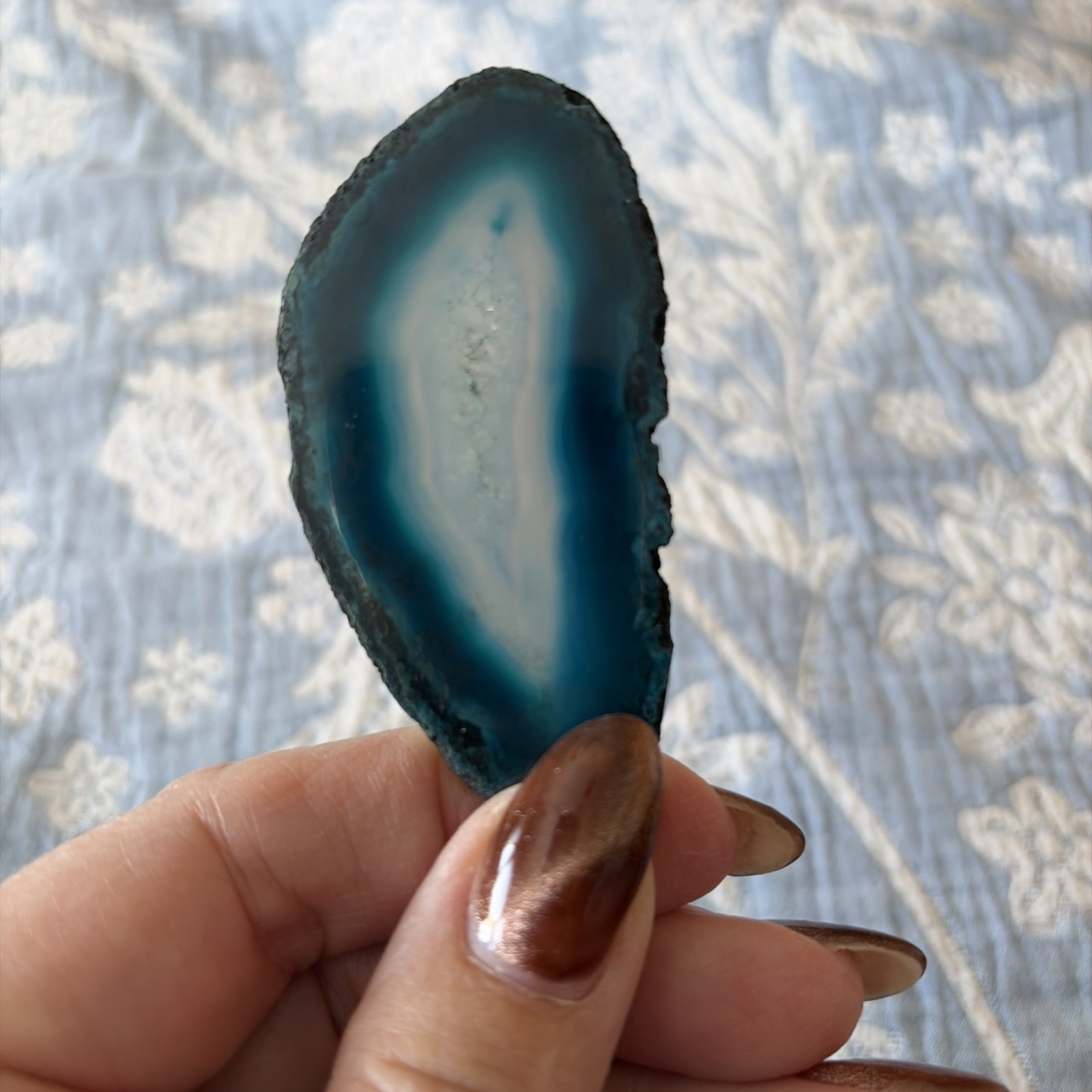 Turquoise Agate Slice Crystal 7cms x 3.5cms