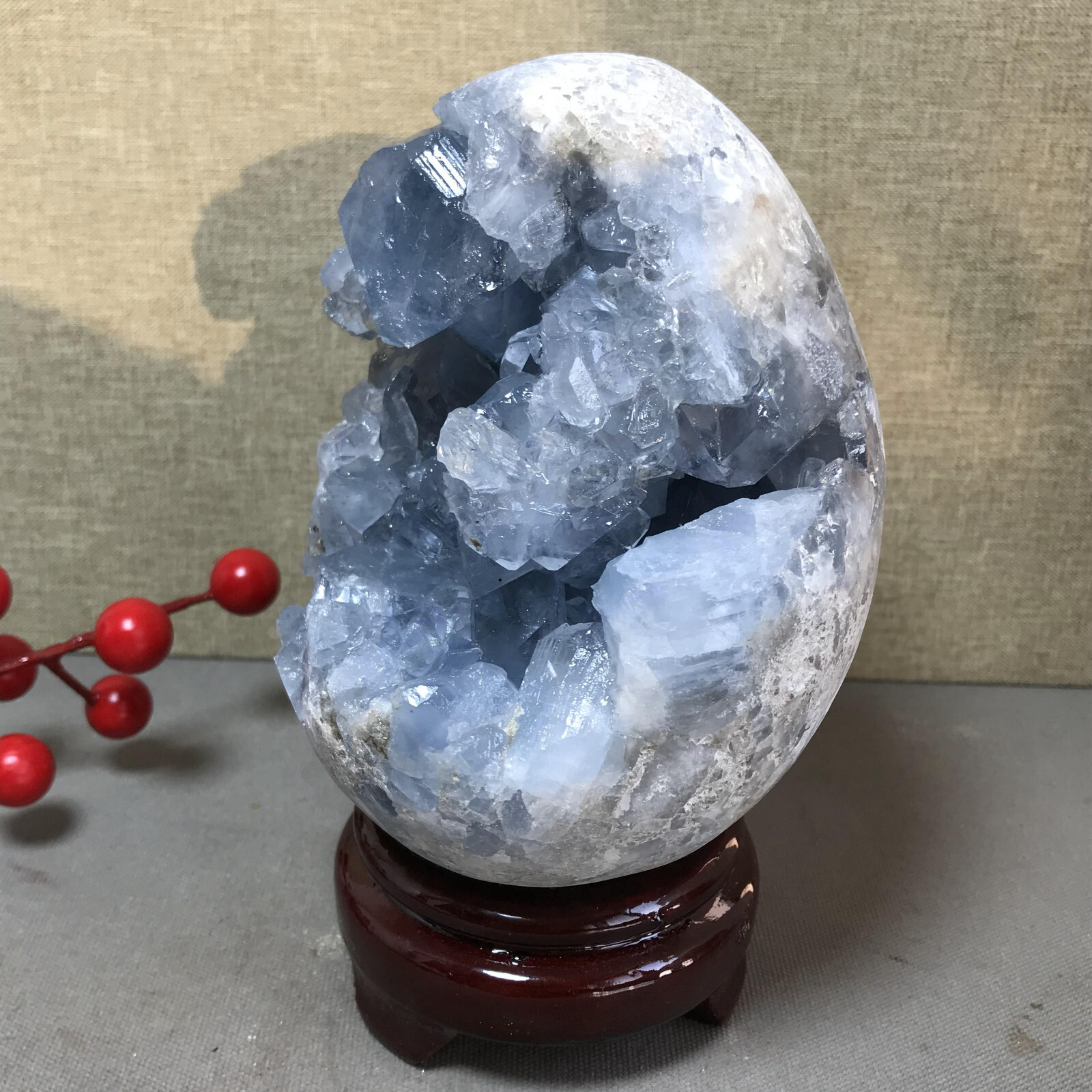 1.96kg Natural Raw Blue Celestite Crystal Quartz Cluster Geode Specimen A4510