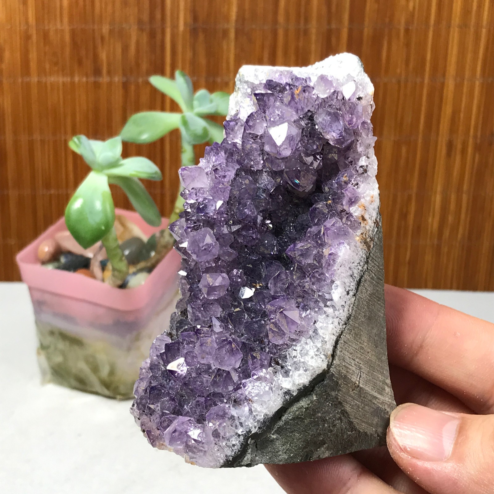 87mm NATURAL amethyst point purple Crystal Cluster Mineral Specimen 221g A1610