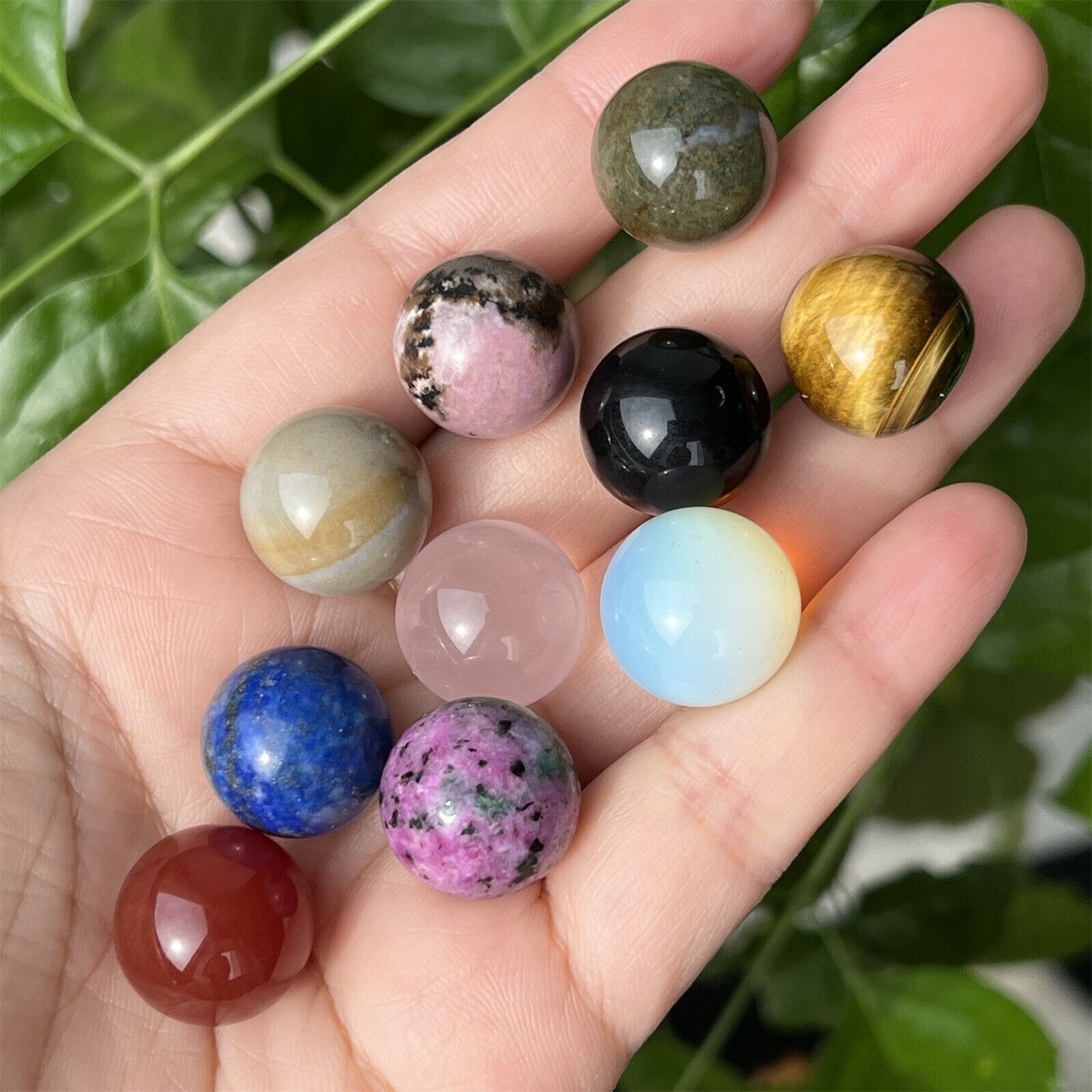 50 Pcs Wholesale Mixed Natural Ball Quartz Crystal Sphere Reiki Healing Beads US