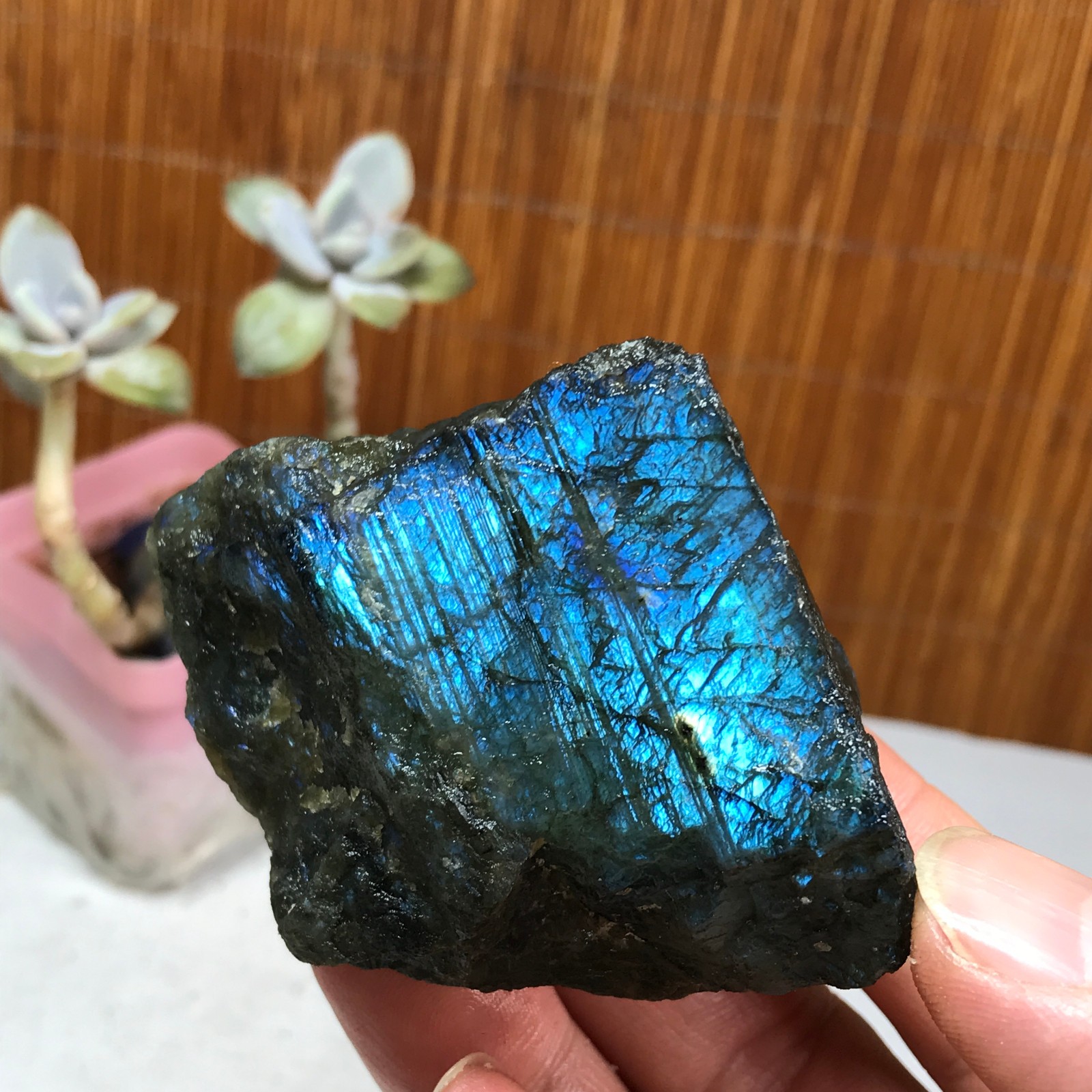70-48-46mm Natural Labradorite Crystal gemstone Rough Mineral Specimen A3177