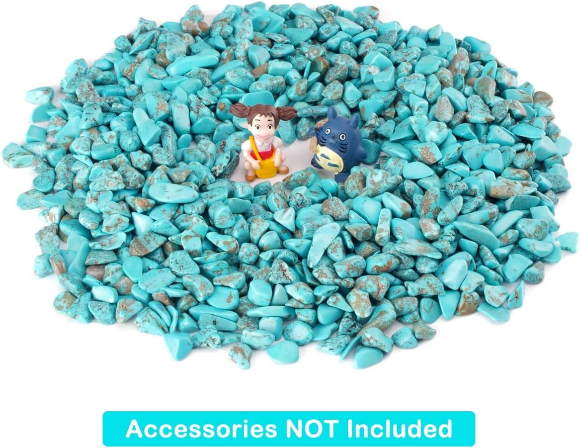Decorative Quartz Pebbles Irregular Shaped Turquoise Stones Small Tumbled Chip