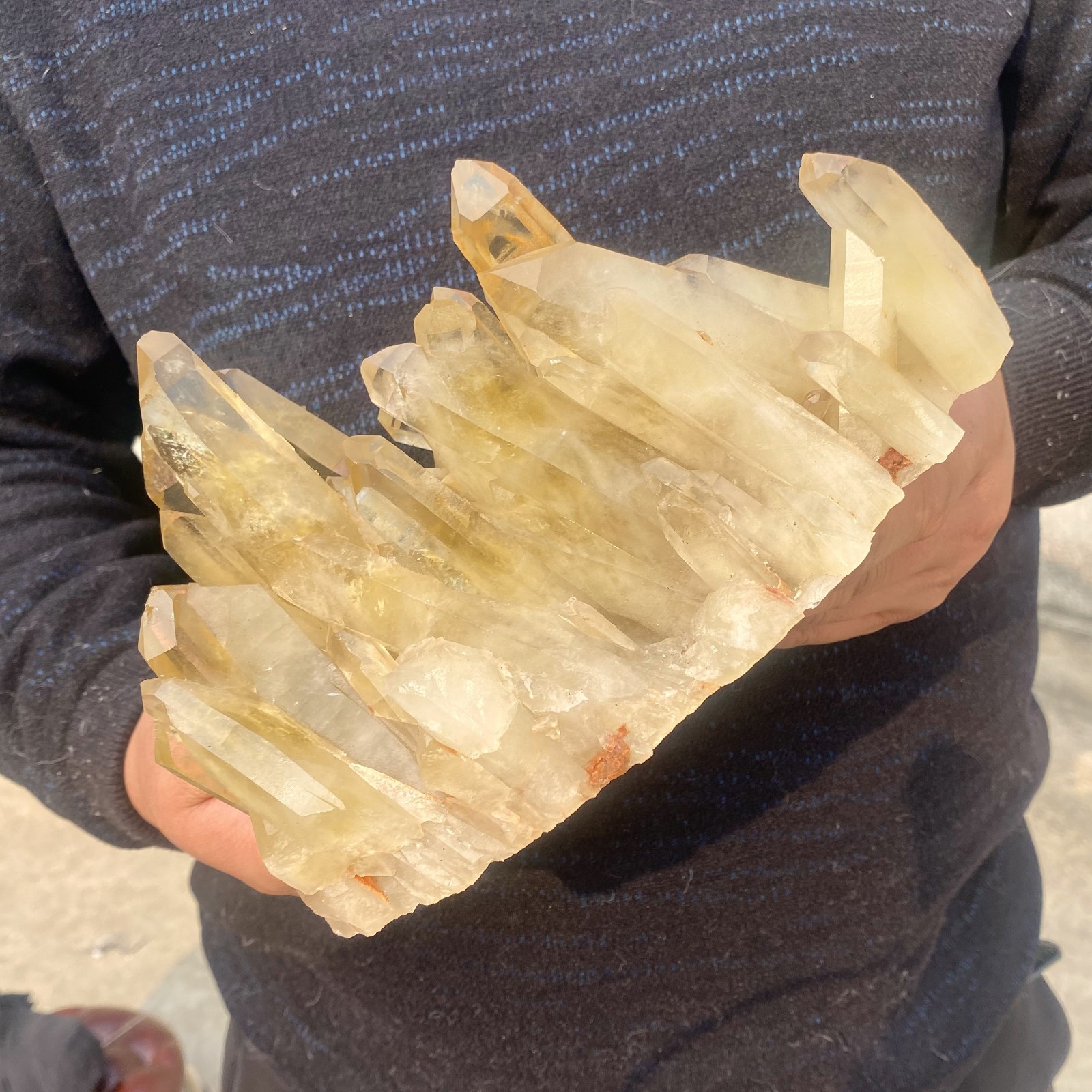 4.44LB Natural citrine Crystal quartz Cluster Mineral Specimen energy