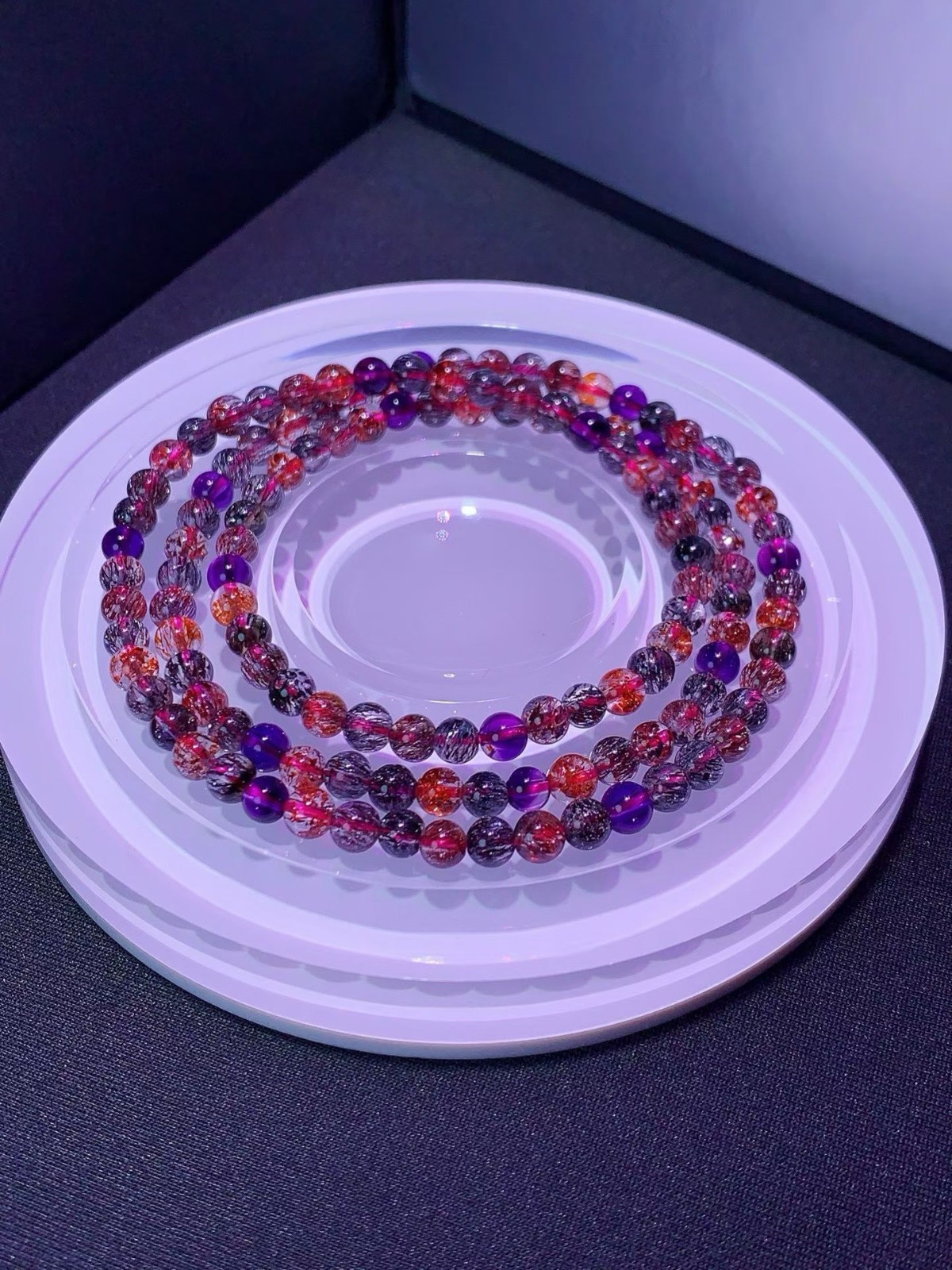 4.5mm TOP Natural Colorful super seven gem quartz crystal energy bracelet