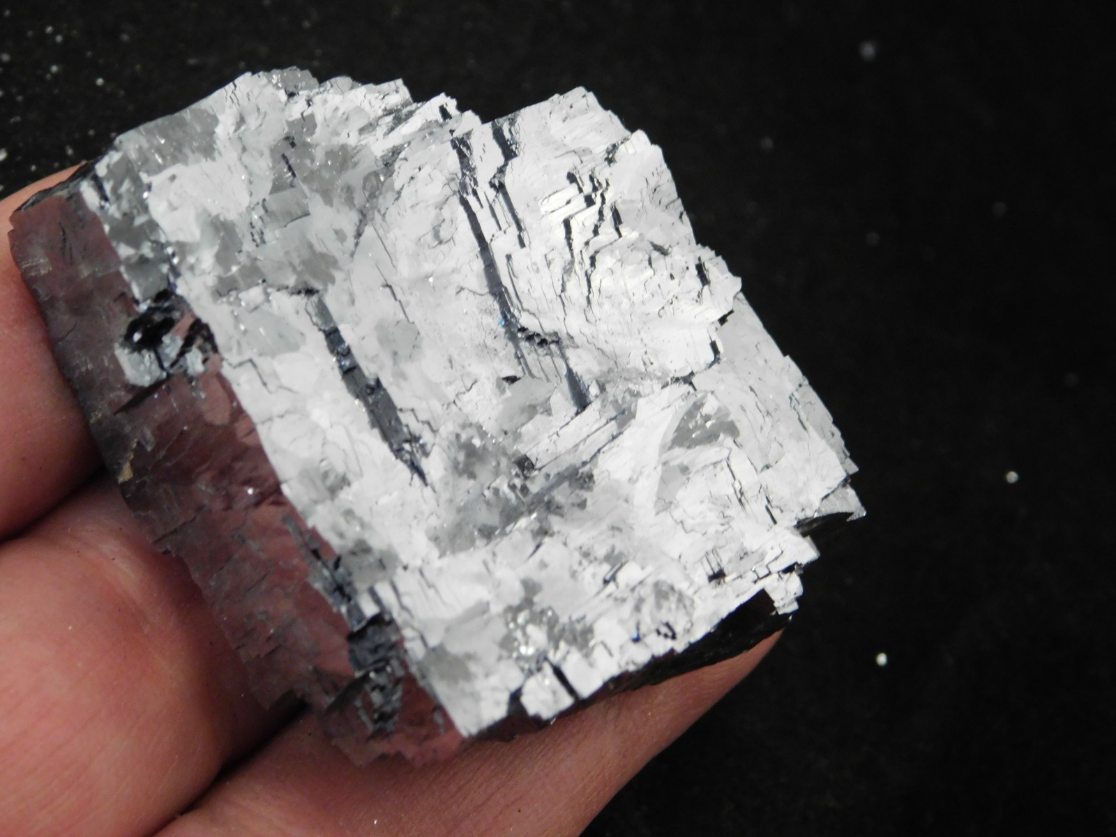 Larger! Super Heavy! Stepped GALENA Crystal CUBE 100% Natural Missouri 205gr
