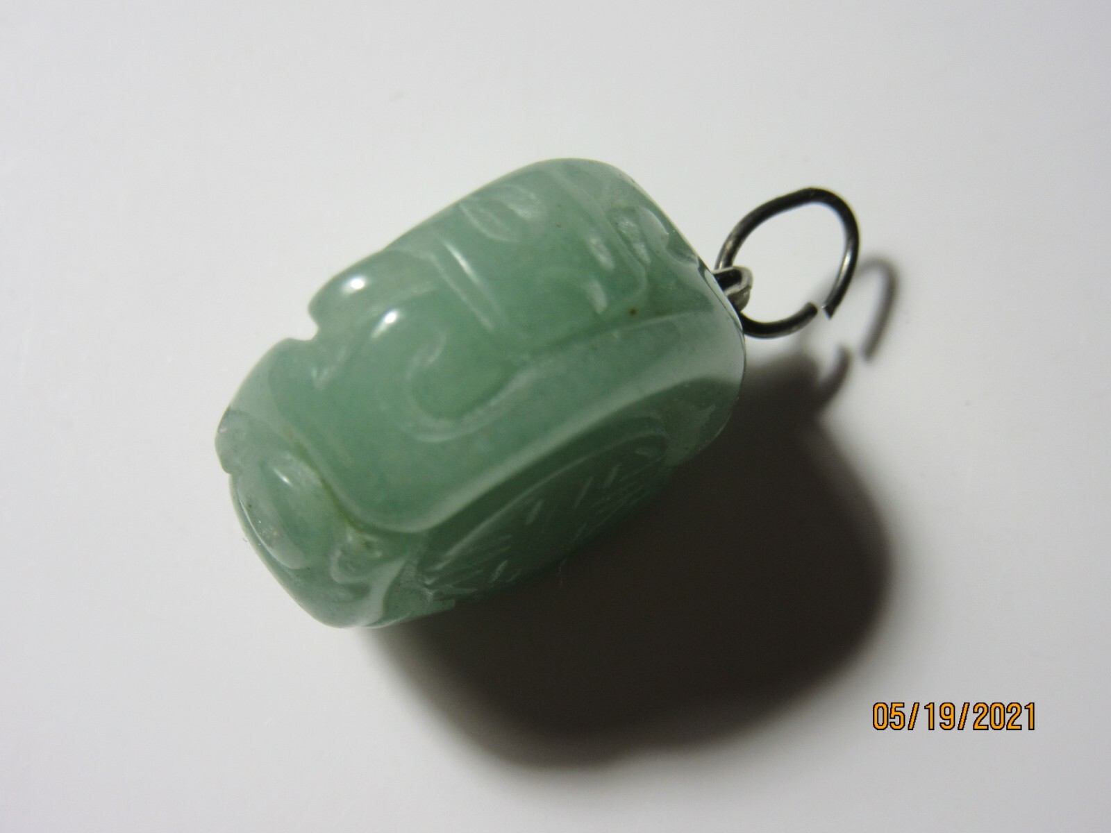 Green Aventurine Chinese Dragon Word Luck Prosperity 1 1/8″ Pendant GA-1
