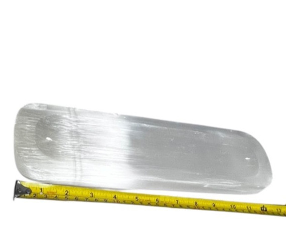 Natural Selenite Crystal Wand Bar 12” Polished Gypsum Charging Cleansing Stone