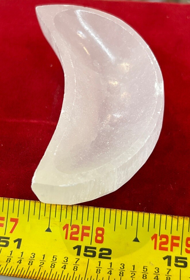 2 1/2 inch selenite moon shaped bowl