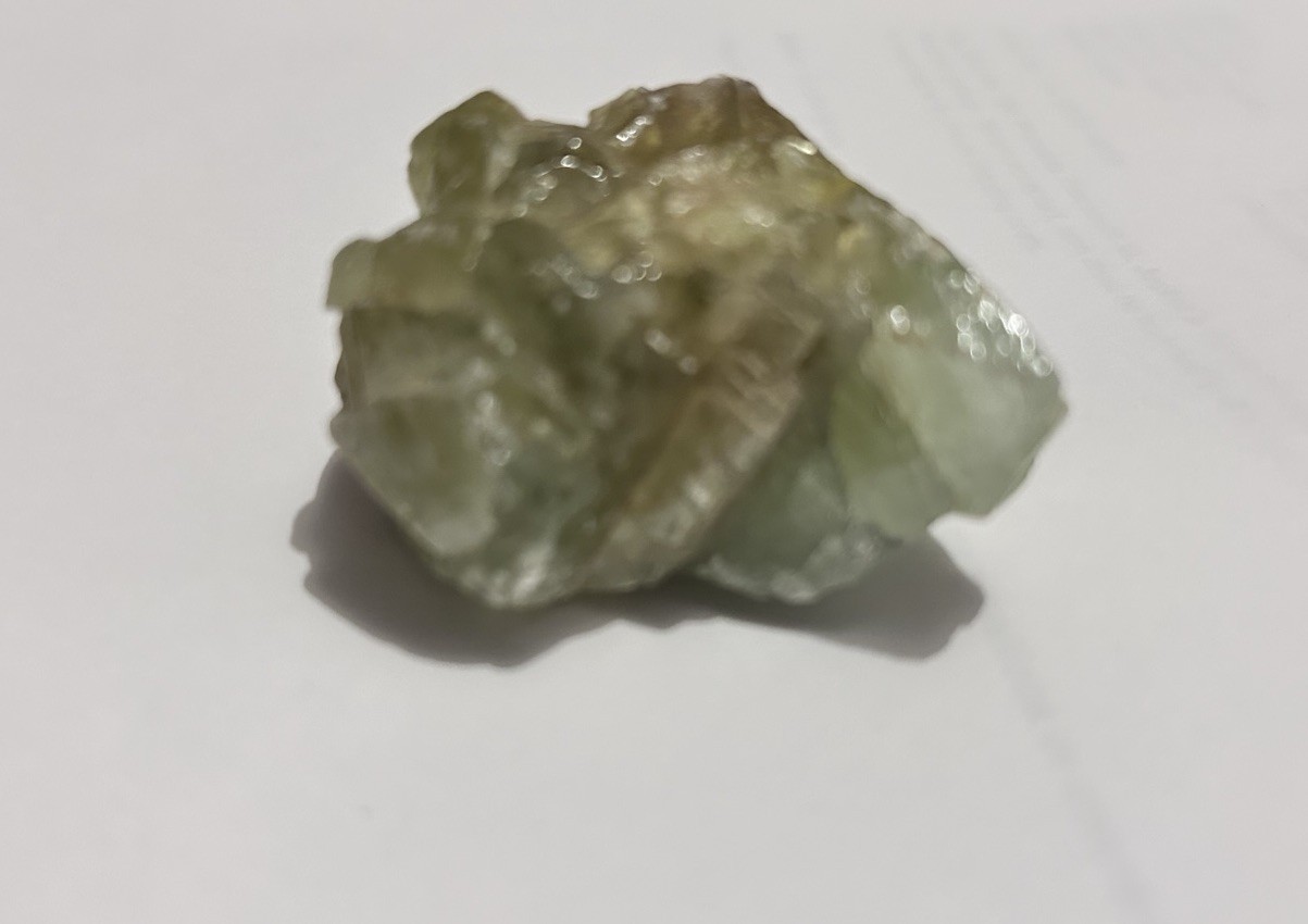 Green Calcite Specimen Translucent Mineral Rough Cut Stone 56 grams 2.5 in.