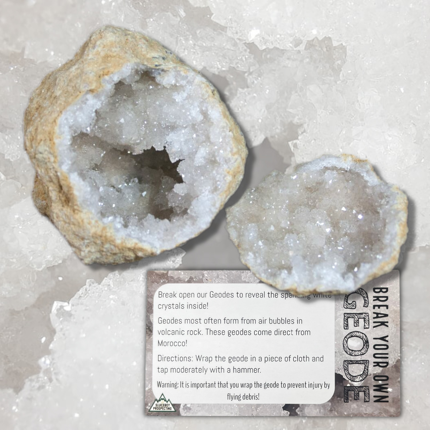 Break Your Own Geodes! BOX SET WITH HAMMER | Uncut Crystal Geode Specimens SMALL