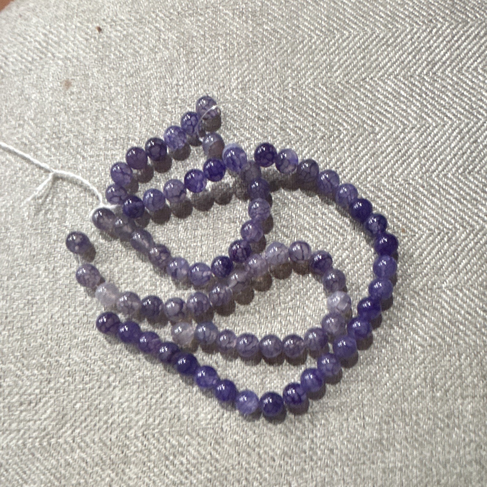 Amethyst Round Beads Strand 4mm Smooth Center-Drilled 1mm Hole. Dead Stock