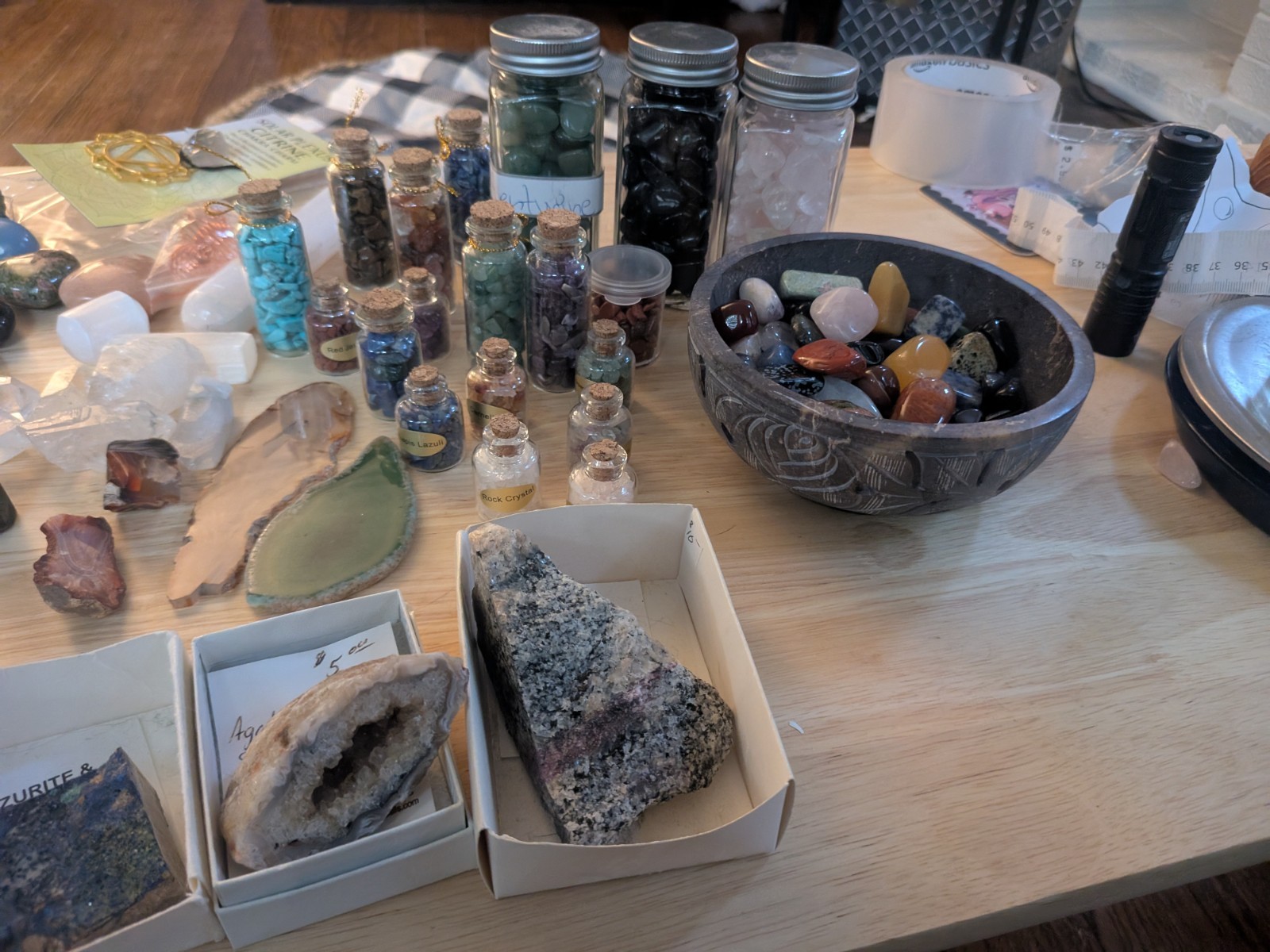 Mixed Mineral & Crystal Lot w/ Tumbled Stones, Points, Clusters