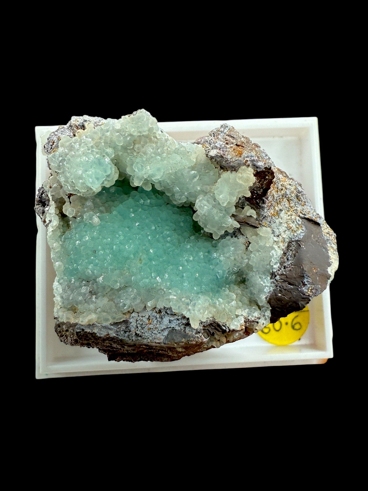 Blue Smithsonite Crystals : Hilarion Mine . Attica , Greece 🇬🇷