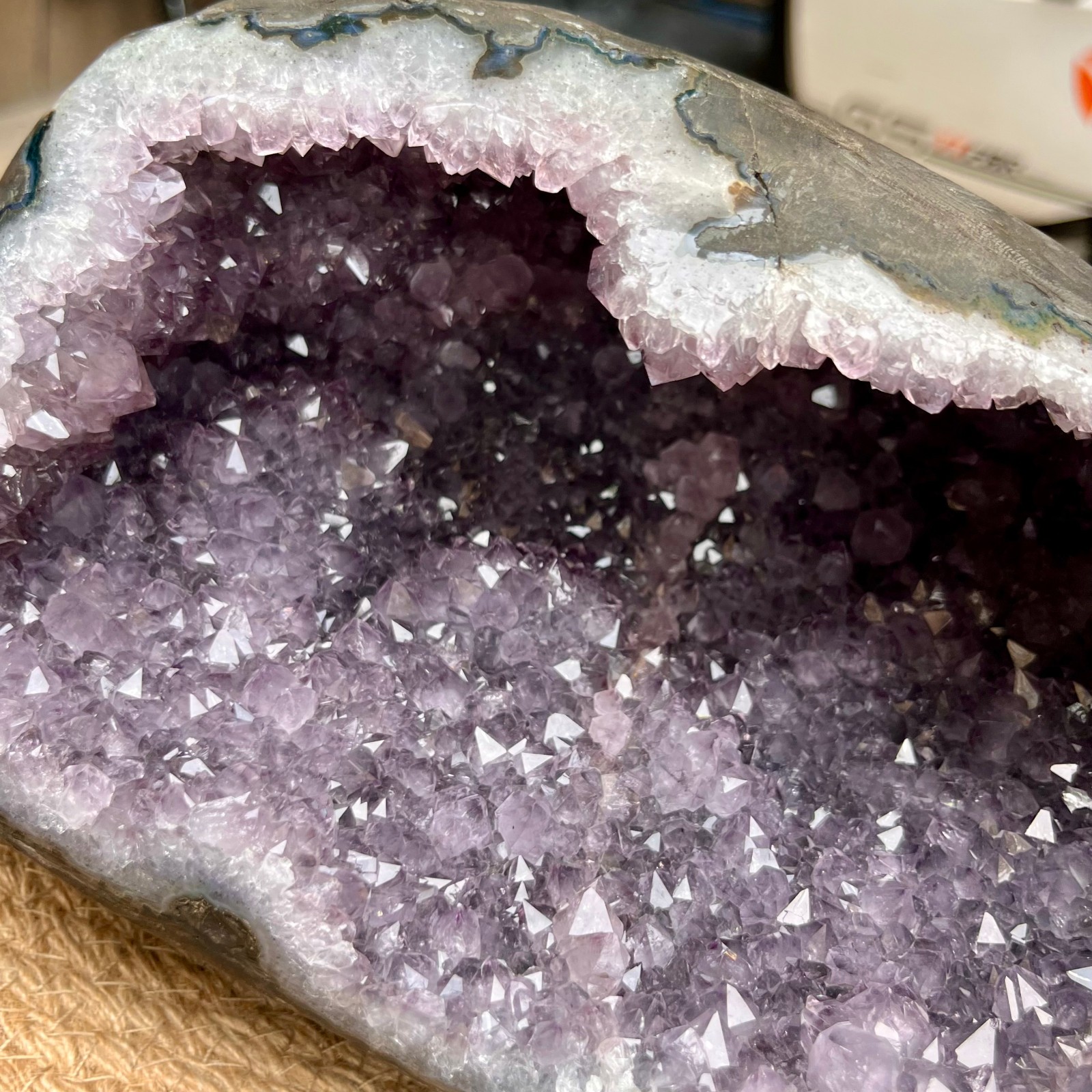 Amethyst Crystal Geode Cluster Natural Druzy Cave Display Stone 11.2 lb