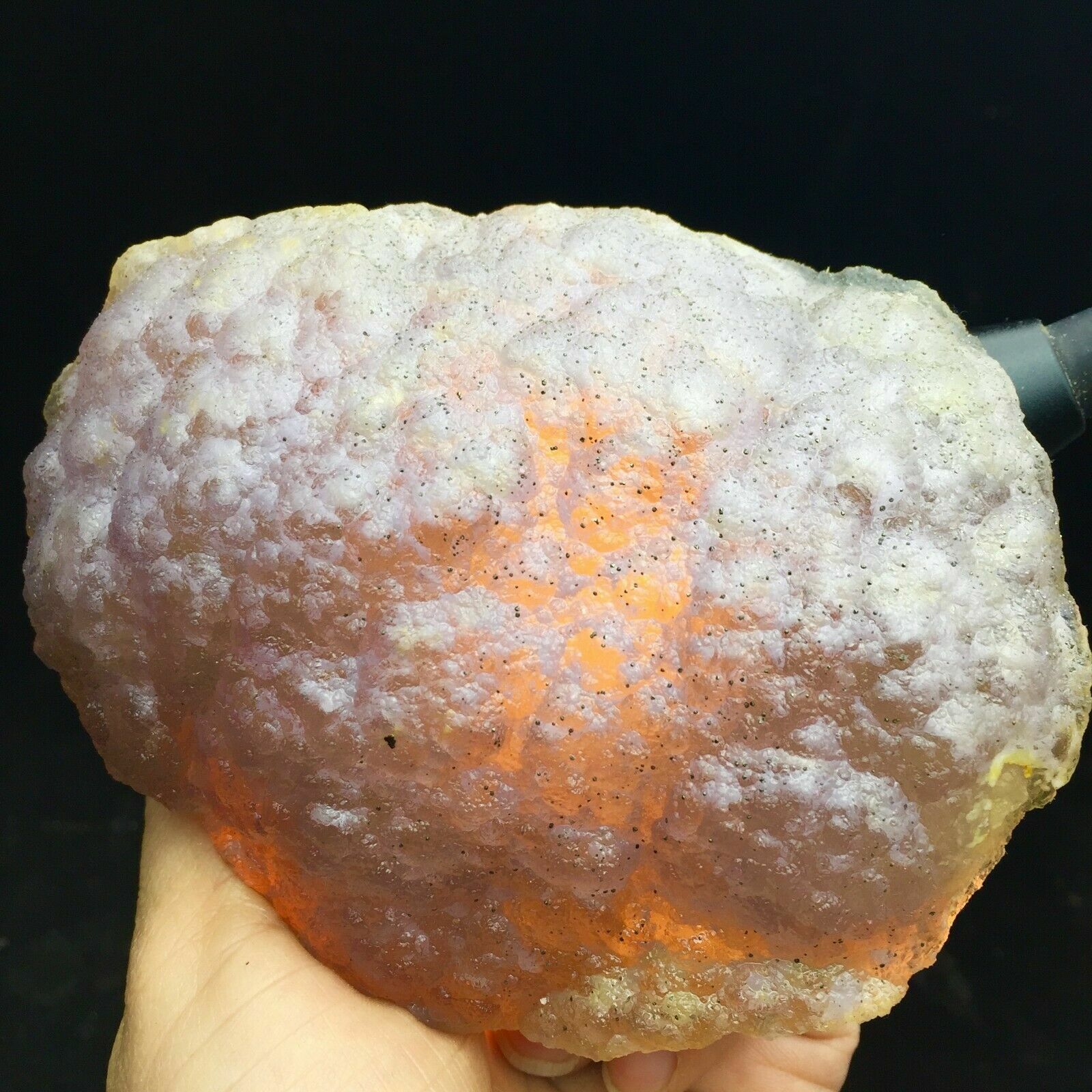 1.3 LB Natural Shiny Pyrite Based on the Purple Spherical Fluorite Crystal
