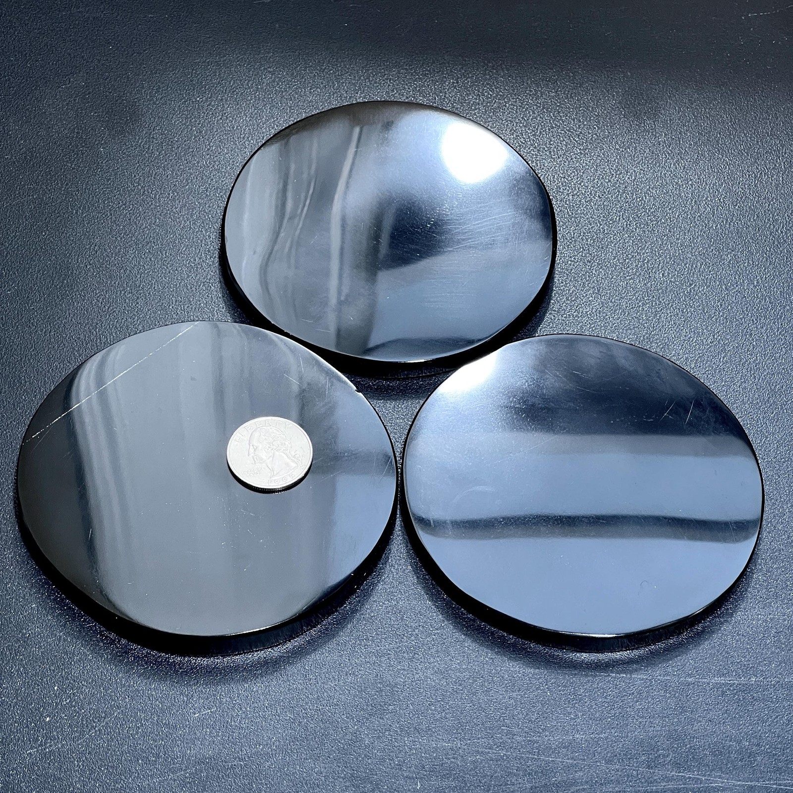 Black Obsidian Round Circle Coaster Carving Wholesale Gemstone Crystal