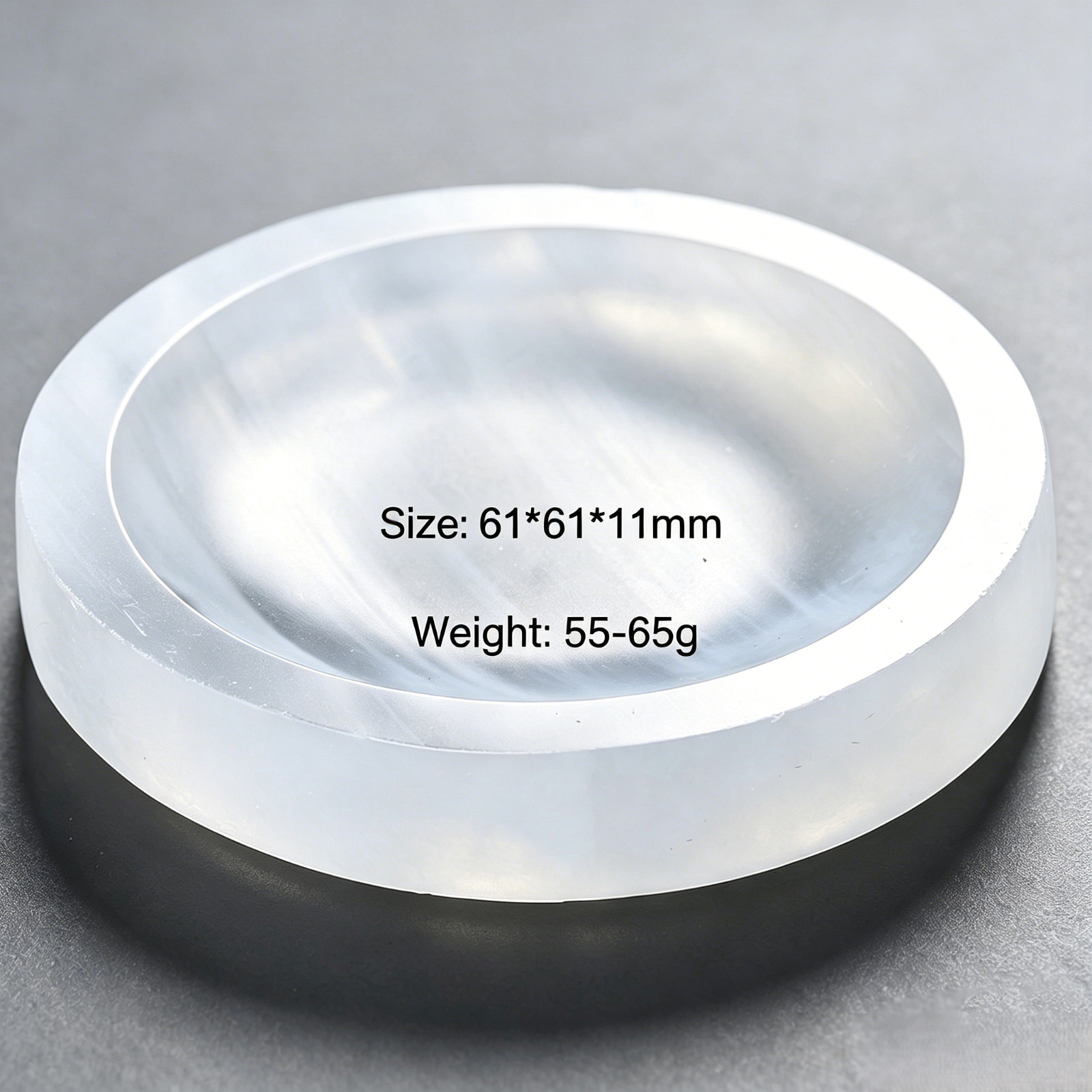 Natural Selenite Charging Plate 6cm Crystal Cleansing Bowl Energy Healing